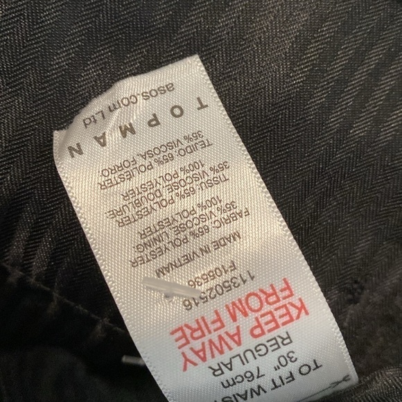 Topman tapered pronounced twill trousers in black pants with pockets 30x32 - Picture 12 of 16